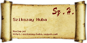 Szikszay Huba névjegykártya